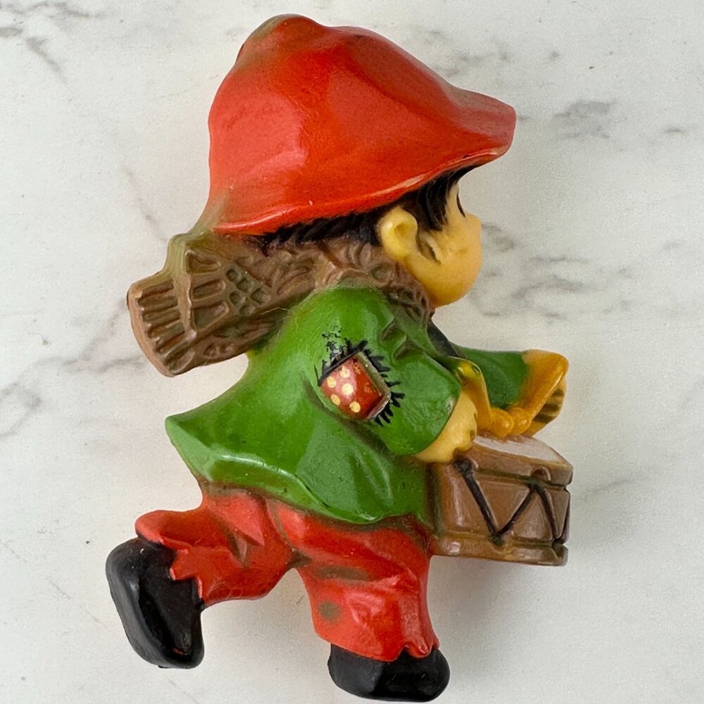 Vintage Hallmark Cards Inc. Molded Plastic Little Drummer Boy Pin Hallmark Cards